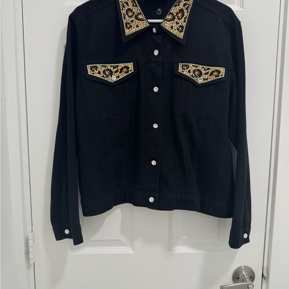 Christine Alexander Black Jacket with Gold and Silver Embellishments - Picture 2 of 5